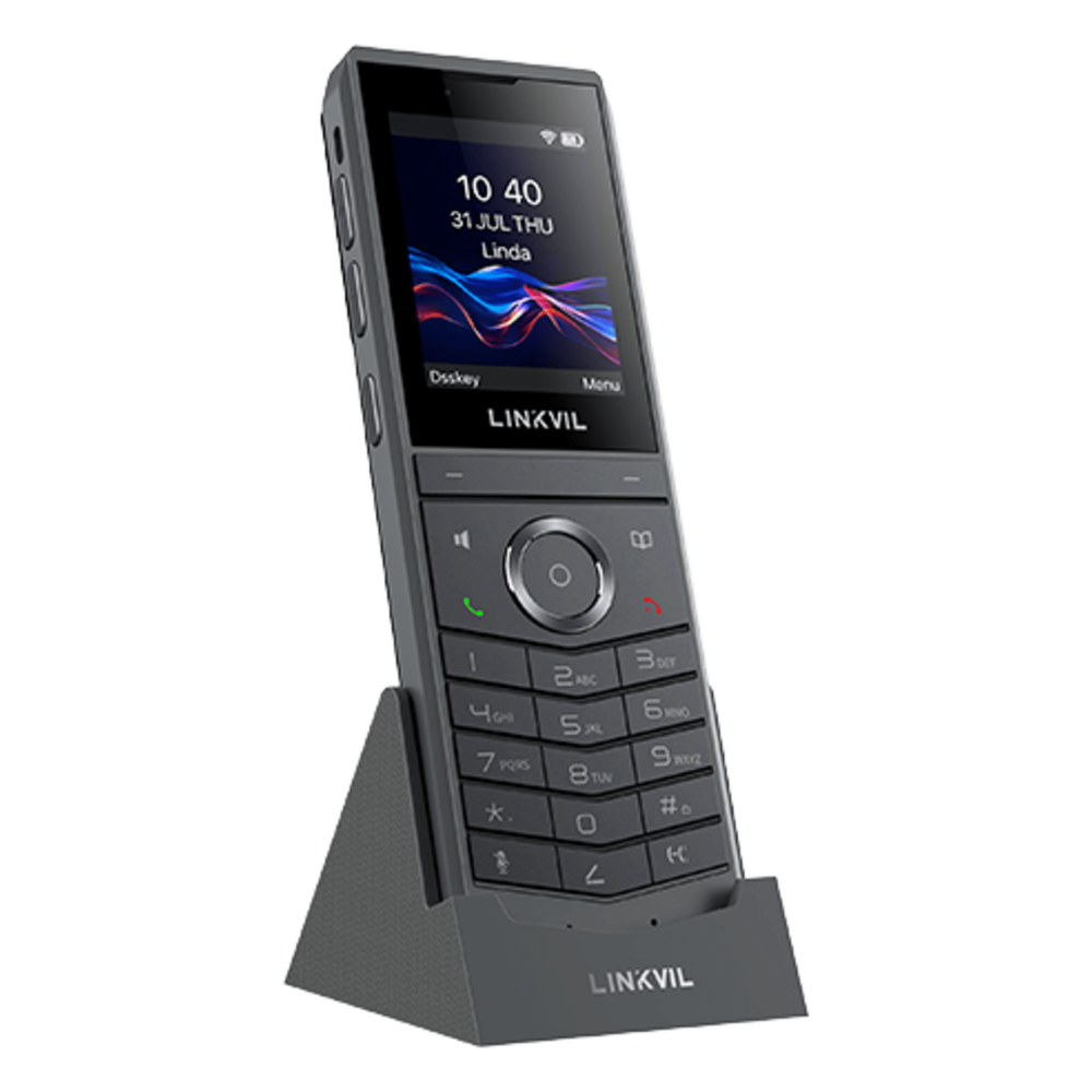 Teléfono IP Wi-Fi Portátil / Pantalla Color 2.4" 240x320 / Wi-Fi 6 Dual-Banda / Bluetooth 5.0 / Batería 3000mAh 13h Talk / Video H.264 4CIF