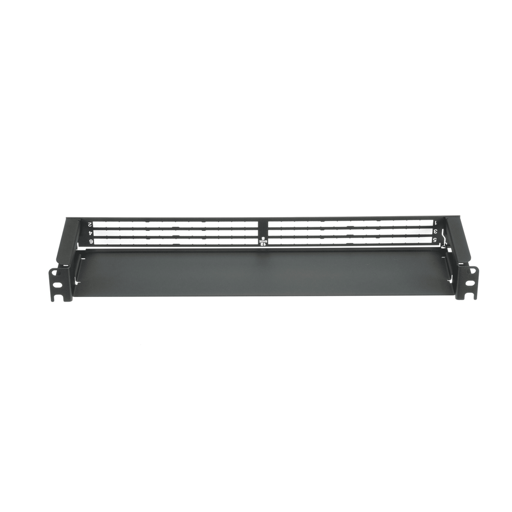 Organizador de Cables Frontal, para Panel de Fibra Óptica HD Flex, de 1 UR, Color Negro