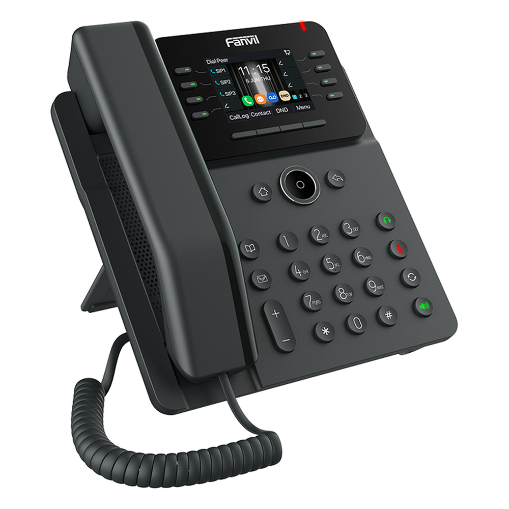 Teléfono IP Empresarial / 12 Líneas SIP / Pantalla Color 2.8" HD 320x240 / Audio HD G.722 y Opus / Conferencia 6 Vías / Bluetooth 5.4 / PoE 802.3af