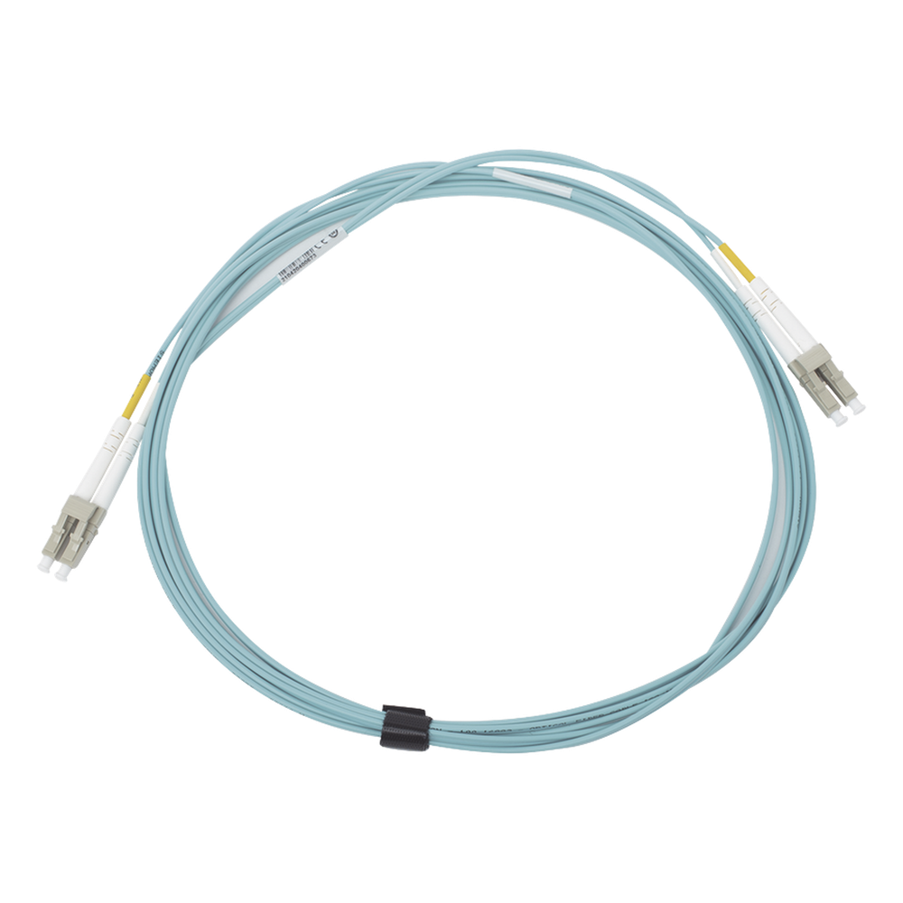 Jumper de Fibra Óptica Multimodo 50/125 XGLO OM3, LC-LC Duplex, OFNR, Color Aqua, 5 Metros (16.40 Pies)