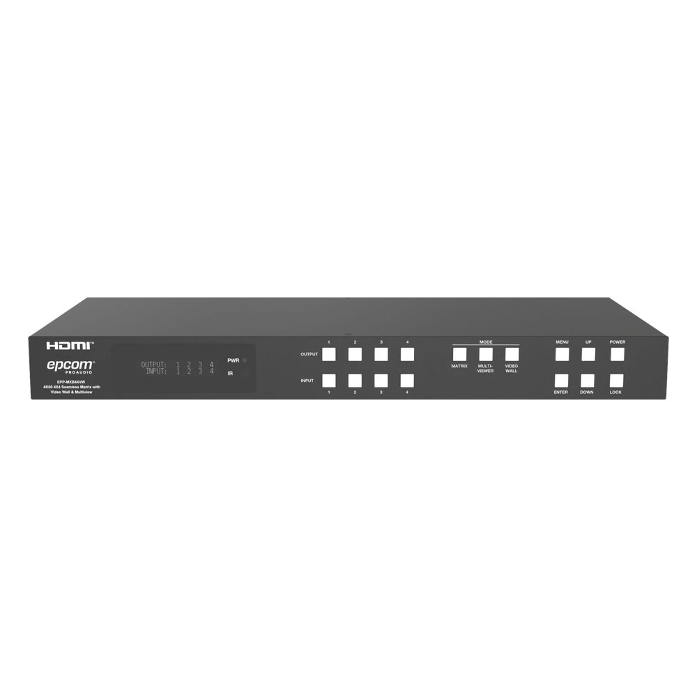 Switch de Video Matrix 4x4 HDMI 2.0 | 18Gbps Ancho de Banda | 4K2K@60Hz Resolución | 4 Entradas 4 Salidas HDMI | Audio LPCM y Dolby Digital | Control