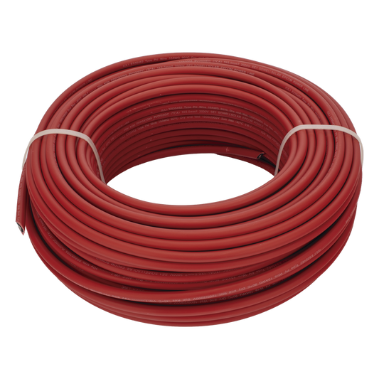 Cable Fotovoltaico Rojo / Cobre Estañado / 6 mm² (10 AWG) / 2000V / Rollo 50m / UL 4703 y TUV