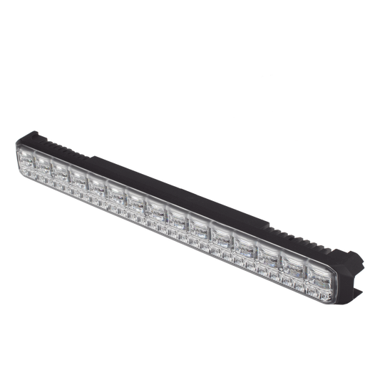 Luz Auxiliar de 45 LED, Top Rojo, Tricolor Rojo/Azul/Blanco, 11.42", Lente Transparente, SAE