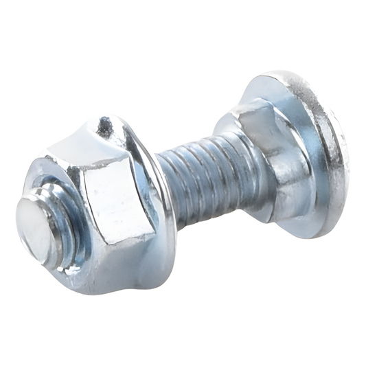 Tornillo + tuerca milimétrico, con acabado Electro Zinc