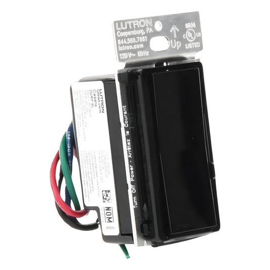 Atenuador de pared inteligente Diva con control deslizante, 120 V sin cable neutro, 150 W LED y CFL o 600 W incandescente y halógeno, sistema Caseta