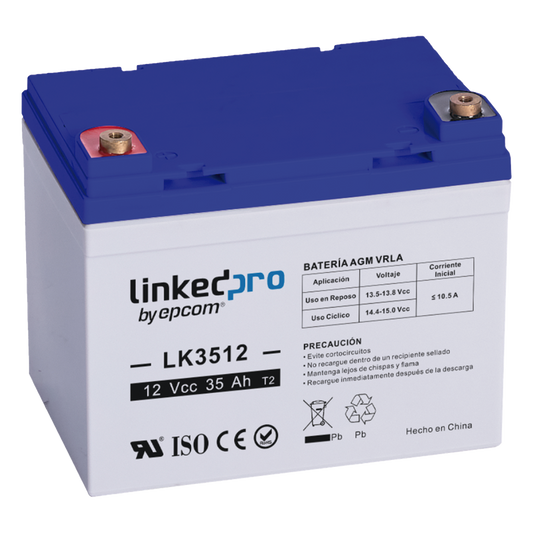 Batería de respaldo 12 V | 35 Ah | AGM | Especial para Seguridad Electrónica | UPS | Vida útil 5 años | Terminales T1