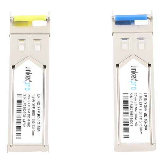 Transceptores Ópticos Industriales Bidireccionales SFP (Mini-Gbic) / Monomodo 1310 & 1550 nm / 1.25 Gbps / 1000BASE-BX / Conector LC/UPC Simplex