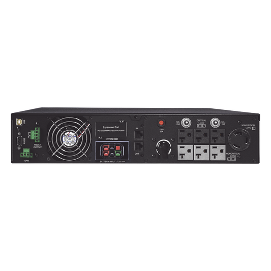 UPS de 3000 VA/2700 W, Online Doble Conversión, Entrada 120 Vca NEMA L5-30P, Onda Senoidal Pura, Torre o Rack de 2 UR, Con 6 Tomas NEMA 5-20R y 1