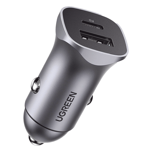Cargador de Auto 30W | 2 Puertos USB-A y USB-C | Carga Rápida | Compatible con Vehículos de 12 y 24 VCD | PD3.0, QC4.0, SCP, PPS | Indicador Led |