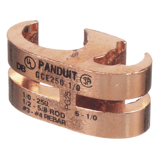 Conector de Conexión a Tierra tipo "E" para Conductor 1/0 AWG STR – 250 KCMIL MAIN y 6 AWG SOL – 1/0 AWG STR TAP