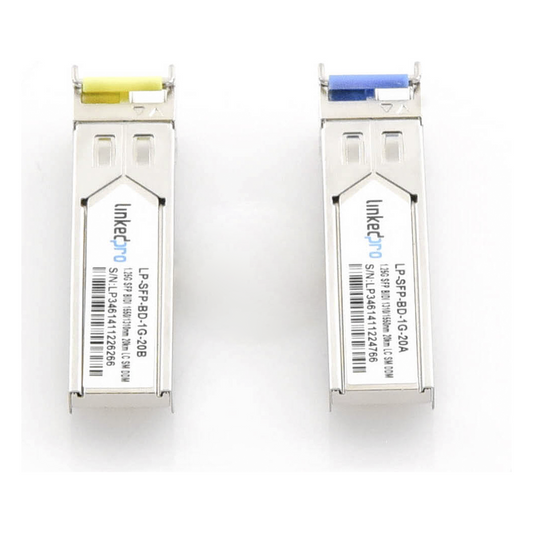 Transceptores Ópticos Bidireccionales SFP (Mini-Gbic) / Monomodo 1310 & 1550 nm / 1.25 Gbps / 1000BASE-BX / Conector LC/UPC Simplex / DDM / Hasta 20