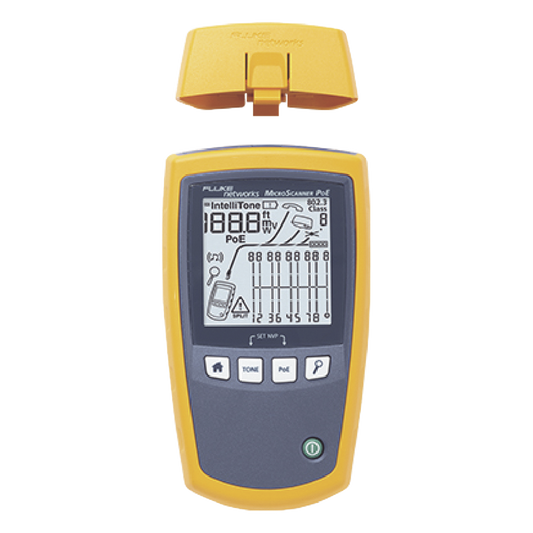 Verificador de Red MicroScanner PoE, para Comprobación de Redes de Voz, Datos, Video y PoE 802.3af, at, bt y UPOE, con Pantalla LCD Retroiluminada