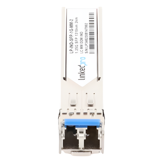 Transceptor Óptico Industrial SFP (Mini-Gbic) / Multimodo 1310 nm / 1.25 Gbps / 1000BASE-SX / Conectores LC/UPC Dúplex / DDM / Hasta 2 km