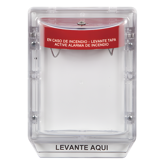 Cubierta Protectora Serie Stopper II® De Policarbonato, Con Bocina, Espaciador Transparente, Etiqueta en Español