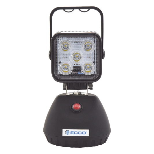 Luz de Trabajo Recargable de 5 LED, 650 Lumenes, Color Negro, Base Magnetica