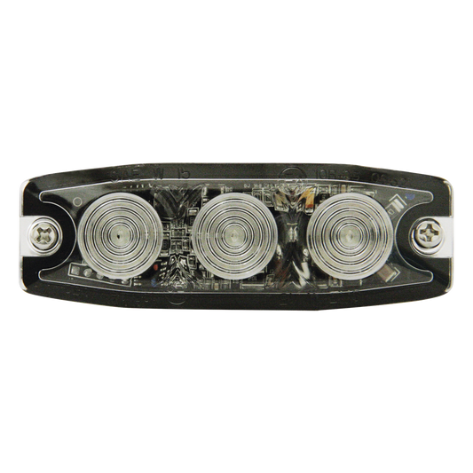 Luz Auxiliar de 3 LED, Ambar, Lente Transparente, SAE
