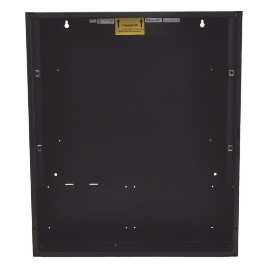 Caja posterior de 2 niveles para gabinete de panel contra incendio NOTIFIER, acero calibre 16, color negro