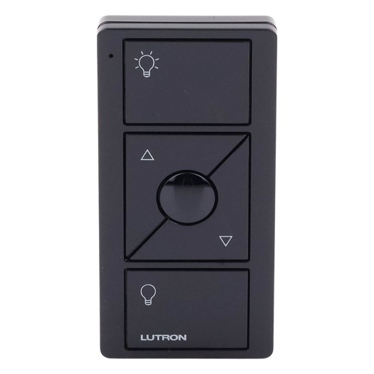 Control Pico inalámbrico de 3 botones con subir y bajar, iconos de luz, negro brillante, para sistemas Caseta Wireless, RadioRA 2, HomeWorks QS y Vive