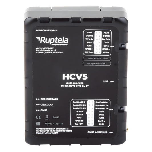 Localizador y Rastreador Vehicular GPS Avanzado / LTE Cat M1 (4G), 3G y 2G / Lectura de Computadora de Viaje en Vehículos Compatibles / CAN FMS