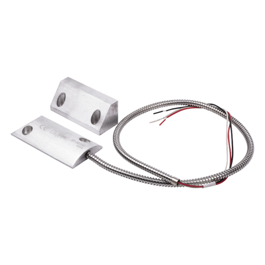 Contacto Magnético para Piso Uso Rudo / Salida Dual NC/NA / GAP 65 mm (2.5 in) / Aluminio / Cable Blindado 55 cm / UL & CE