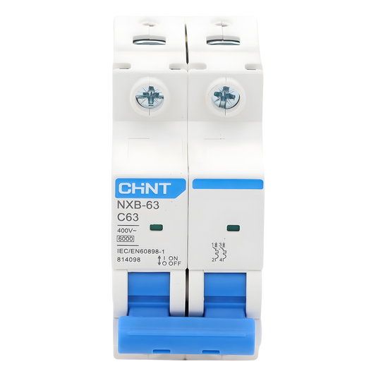 Pastilla para Riel Din, 2 Polo, 63 Amp, Vca:110/415v, 6kA, Catálogo: NXB632PC63