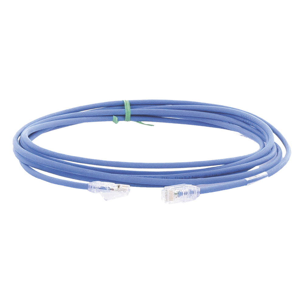 Cable de Parcheo UTP Cat6A, CM/LSZH, Diámetro Reducido (28AWG), Color Azul, 3.66 Metros (12 Pies)