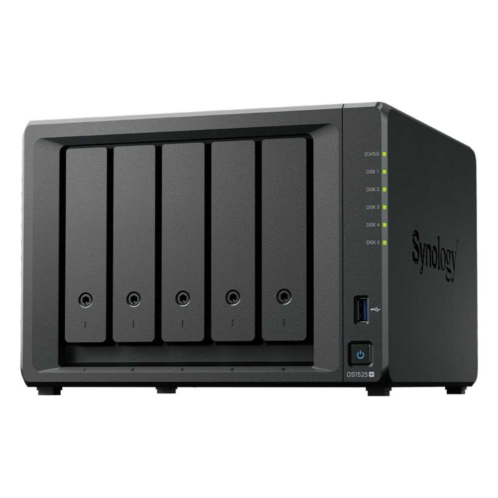 NAS DiskStation DS1525+ | 5 Bahías | Expansión hasta 15 Bahías | 2 Puertos 2.5GbE | Soporte 10GbE | Almacenamiento en Caché SSD | Hasta 300 TB de