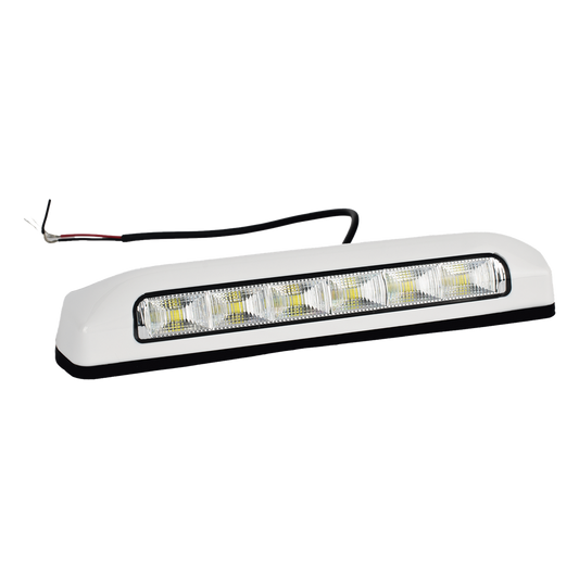 Luz de Escena, 6 LED, IP67, con bisel color blanco, Ideal para Ambulancias y Vehiculos de trabajo