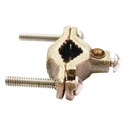 Conector Tubo a Cable / Bronce 100% / Tubo hasta 1 1/4 in / Cable 4 AWG / Aterrizaje Torres TZ / Sin Soldadura
