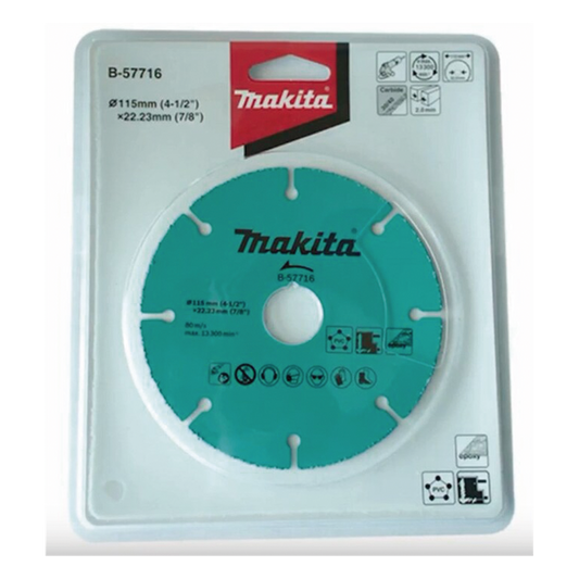 Disco de carburo de tugsteno 4 1/2" multi-material para esmeriladora, Ideal para Yeso y Epóxicos.