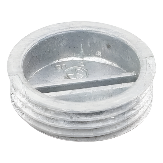 Tapón roscado de 3/4" para caja cuadrada a prueba de intemperie.