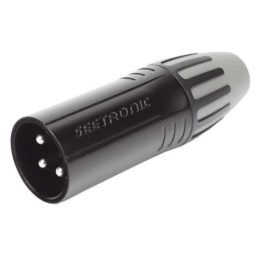 XLR conector de cable macho, carcasa enchapada en negro, contactos enchapados en plata