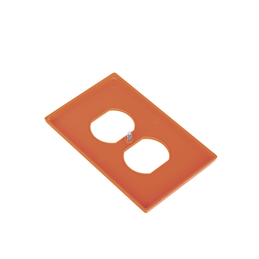 Tapa para Contacto Dúplex Color naranja.