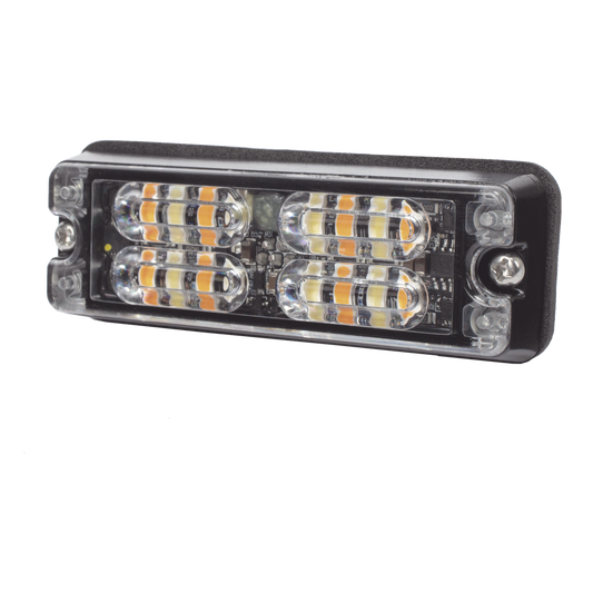 Luz Auxiliar de 16 LED, Ambar/Blanco, Lente Transparente