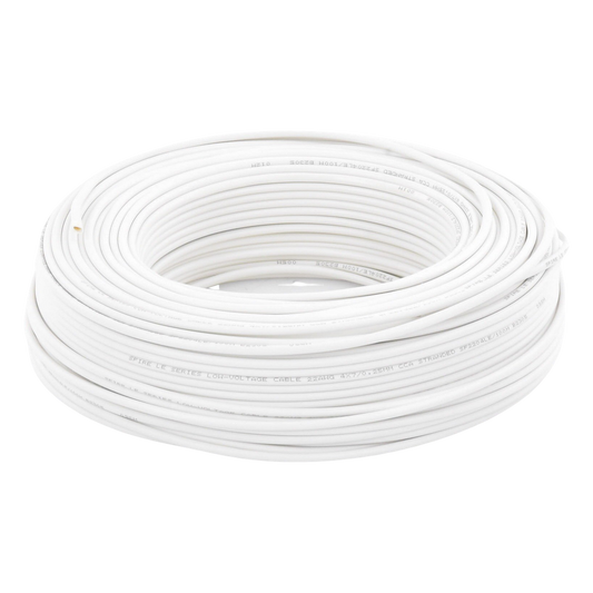 Bobina de 100 m (328 ft) / Cable para Alarma 4x22 AWG / CCA / Blanco