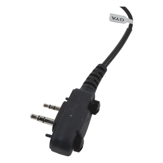 Micrófono de solapa con gancho suave para la oreja y fibra trenzada para puerto de accesorios Icom de 2 pines con tornillos
