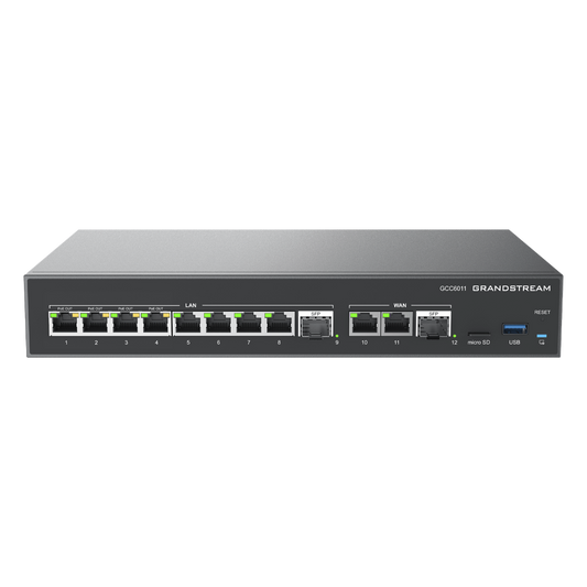 4 en 1: Firewall Nueva Generación, Router, PBX IP /Switch 10 Puertos Gigabit (4 PoE +) / 2 Puertos SFP 2.5 Gigabit / 3 puertos WAN fijos