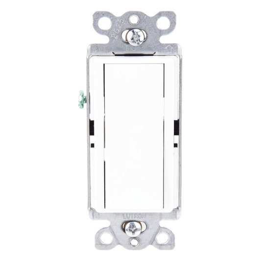 Apagador de pared Claro unipolar tipo paleta, 15 A, 120/277 V, para cargas generales de iluminación y motores, color blanco brillante