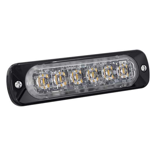 Luz Auxiliar de 6 LED, Rojo, Lente Transparente, SAE