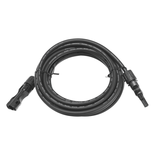 Cable Fotovoltaico 2.5 m, Negro, Calibre 10 AWG con Terminales MC4 en Ambos Extremos