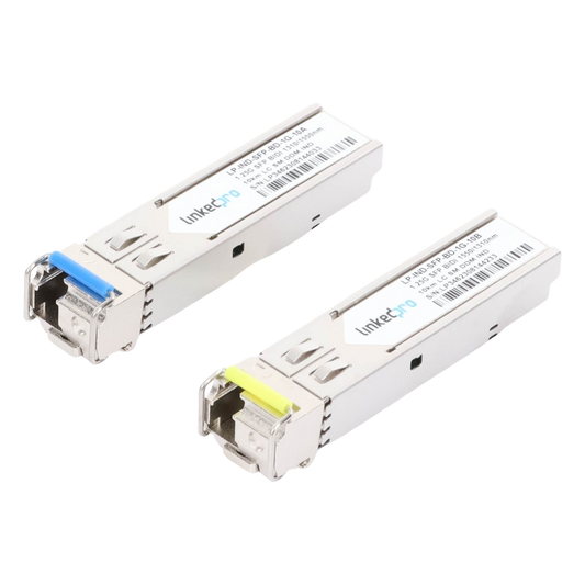 Transceptores Ópticos Industriales Bidireccionales SFP (Mini-Gbic) / Monomodo 1310 & 1550 nm / 1.25 Gbps / 1000BASE-BX / Conector LC/UPC Simplex