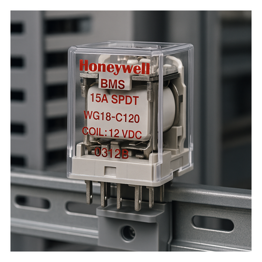 Relevador electromecánico SPDT de 15 A para montaje en socket o riel DIN, bobina de 24 V CA para sistemas BMS