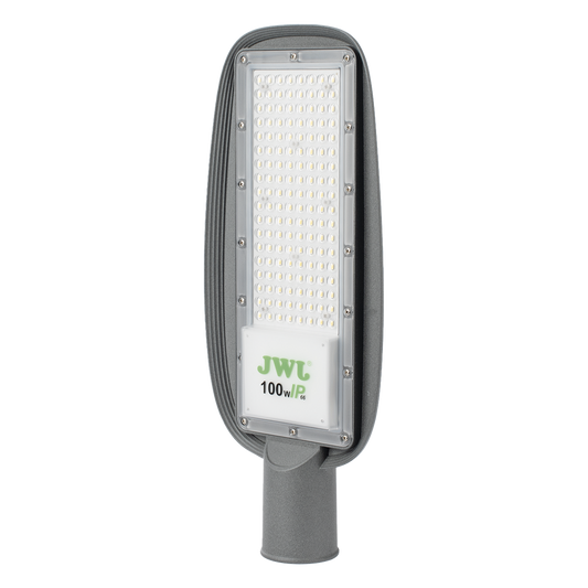 Luminaria LED de 100 W / 100 - 265 V CA~50/60 Hz / Fotocelda / Color Blanco/ Dimensiones 200 x 465 x 78 mm / Ángulo de Luz 135°.