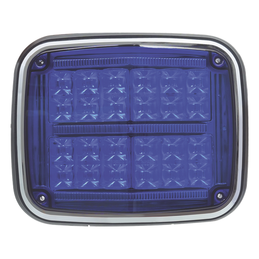 Luz de advertencia de 8 X 6", Color Azul, SAE, IP67, Ideal para Ambulancias