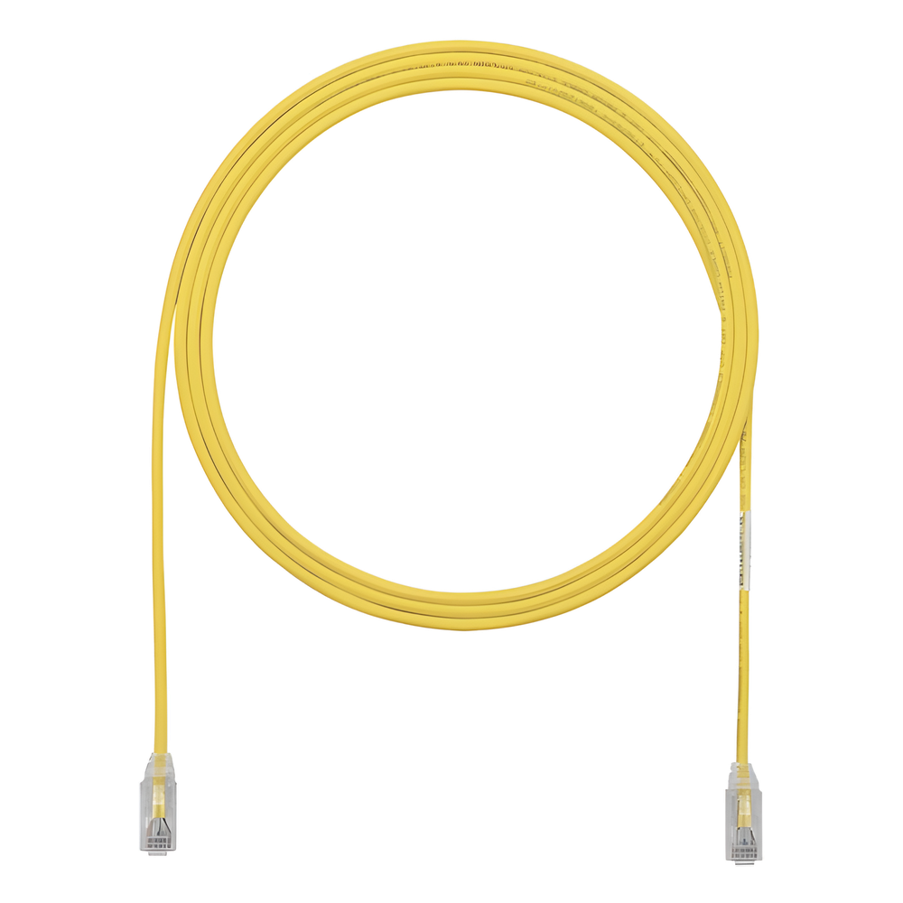 Cable de Parcheo TX6, UTP Cat6, Diámetro Reducido (28AWG), Color Amarillo, 1.52 Metros (5 Pies)