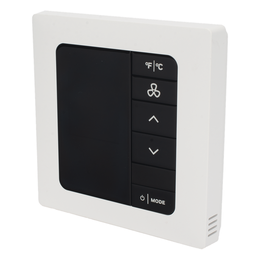 INNCOM e7 EMS / Termostato de Gestión Energética / 100-277 VAC / FCU 2 y 4 Tubos / BACnet MS/TP y Wi-Fi / Sensor PIR / Blanco Hielo