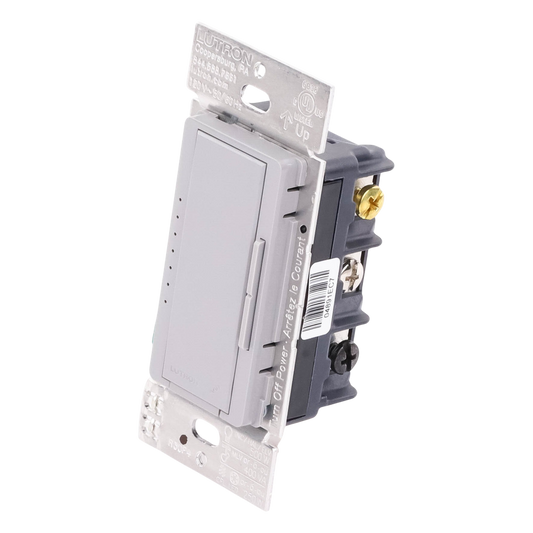 Atenuador de pared inalámbrico Maestro RF para RadioRA 2 y RA2 Select, 250 W LED/CFL, neutro opcional, color gris