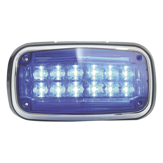 Luz de advertencia 8 X 4", Color Azul, IP67, SAE, Ideal para Ambulancias