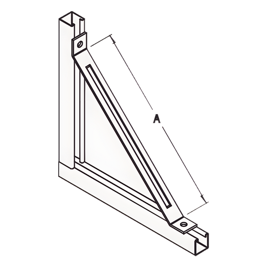 Base Rectangular con 2 perforaciones para Perfil Sencillo.