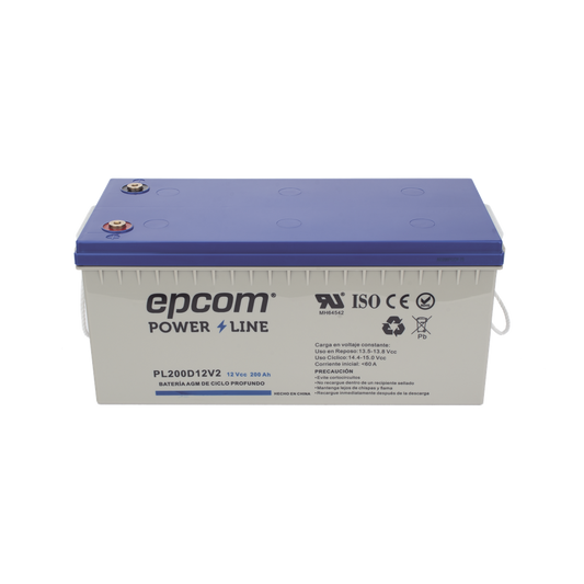 Batería de respaldo 12 V 200 Ah AGM | Certificada UL94-HB Retardo a la flama básica | Ciclo profundo | Para uso en aplicaciones fotovoltaicas y de